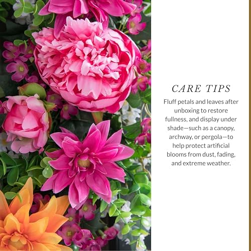 Balsam Hill Outdoor Radiant Peony Spring & Summer Garland - 6' Premium UV-Protected Artificial Floral Garland for Porch, Railing, & Outdoor Spring Decor - Image 6