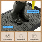 GORILLA GRIP WeatherMAX Door Mat, Indoor Outdoor Use, 47x35, Gray Maze - Image 5