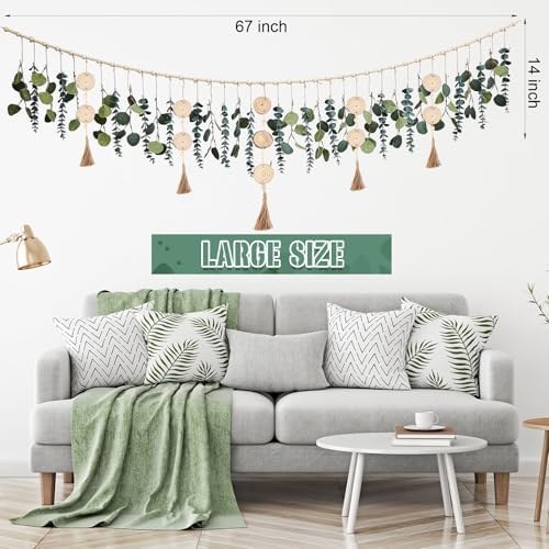 Juexica Boho Bedroom Wall Decor with LED String Light, Wooden Bead - Image 2