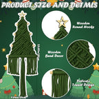 3 Pcs Large Macrame Christmas Tree Decor, White,Red,and Green - Image 2