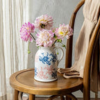 Pink Blue and White Pitcher Vase, 8 Inch Vintage Chinoiserie Ceramic Flower Vase, Rustic Retro Ice Cracked Antique Porcelain Vases for Home Farmhouse Table Centerpieces Shelf Decor ﻿ - Image 4