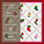 FINGERCRAFT Cloth Napkins Set of 12 Cotton Linen, 20x20 Inch, Sugarplum - Image 6