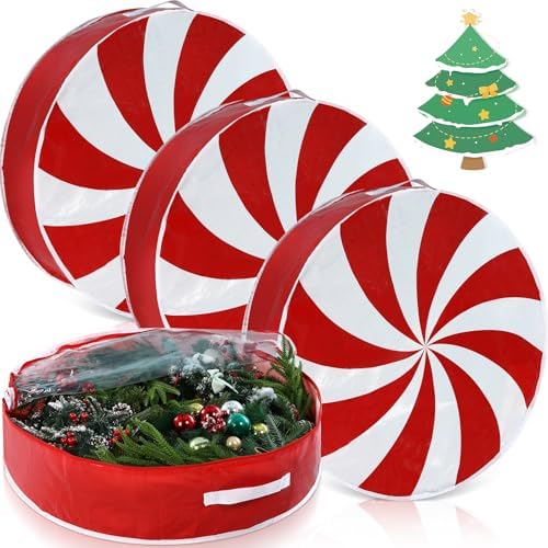4 Pcs 36 Inch Christmas Wreath Storage Bags, Cute Lollipop by Yoojahow