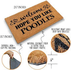 Funny Coir Doormat with Welcome Hope You Like Poodles - Front Door Mat, Entryway Welcome Mat, 23.7 x 15.7 inch - Image 4