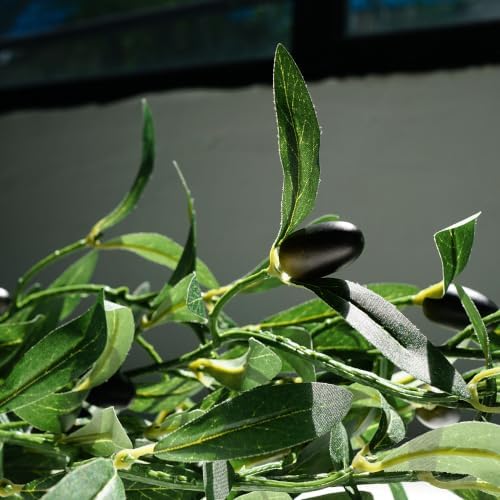 4 Strands Faux Olive Branches Garland 67IN Greenery Garland for Table Decor - Image 4