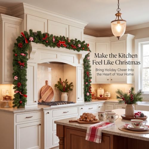 Xmas Cabinet Ball Berry Garland Decorations, 9ft - Image 5