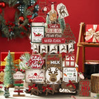 Nuogo 24 Pcs Christmas Tiered Tray Decorations Set and 2 Tiered Tray Stand With Handle - Winter Table Tabletop Snowman Decor for Home Farmhouse Hot Cocoa - Image 4
