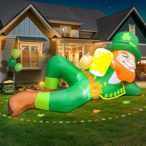 KOOY 6FT St Patricks Day Inflatables Outdoor Decorations Leprechaun Inflatable St Patricks Day Blow up Yard Decorations with Lights St Patricks Decorations for Holiday Party Irish Decor - Image 4