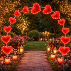 VIHOSE 10ft Wedding Heart Light Arch Large LED Outdoor Arches Decor - Image 2
