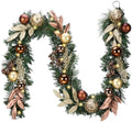 Valery Madelyn 6 Ft Christmas Garland with Lights for Mantle Copper Gold by ValeryMadelyn
