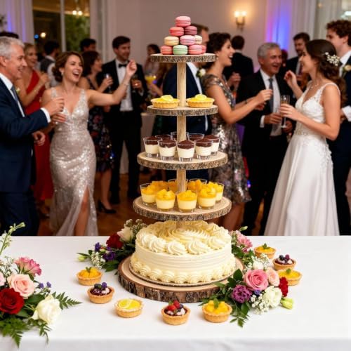 5 Tier Wooden Cupcake Stand Large Tiered Cake Display Tower - Image 4