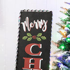 Glitzhome 35"H Rustic Wooden Sign Black Merry Christmas Vertical Porch Sign Farmhouse Standing Christmas Welcome Sign Xmas Hanging Décor Holiday Party Sign Wall Door Decorations - Image 3