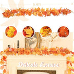 Joyhalo 6 Pack Fall Garland with Orange Leaves - Image 3