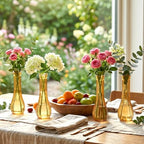 12 Pcs Gold Ribbed Glass Bud Vases for Centerpieces 8.5 Inch - Image 4