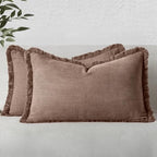 MIULEE Linen Decorative Fall Lumbar Throw Pillow Covers Dark Coffee 12x20 by MIULEE