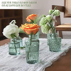 Green Glass Bud Vase Set of 22, Small Vases for Flowers, Clear Glass Vases for Centerpieces, Mini Bud Vases in Bulk Rustic Wedding Decorations, Centerpieces, Vintage Look Home Table Flower Decor - Image 4