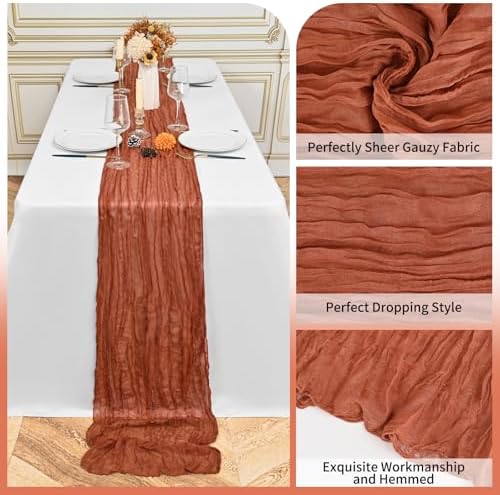 12 Pack Terracotta 10Ft Cheesecloth Table Runner - Image 3