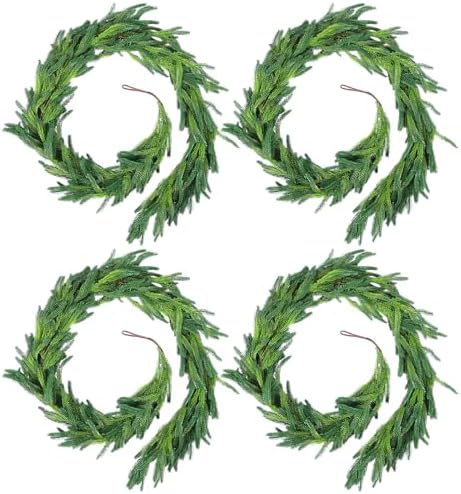 Rowfad 6Ft Norfolk Pine Garland for Mantle Christmas Decorations, 4 Set - Image 2