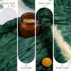 6 Pack Emerald Green Cheesecloth Table Runner 35×120 Inch Boho Home Decor - Image 3