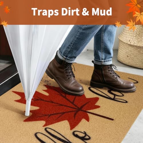 Hello Fall Door Mat, Non Slip Front Welcome Mat Outdoor Indoor 24x36 - Image 3