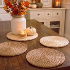 Lineshading 4 Pcs 12" Round Woven Mats for Centerpiece Fall Table Decor by Lineshading