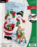 Bucilla, Santa's Gathering, Felt Applique Christmas Stocking, 18", 89308E by Bucilla