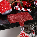 Huwena Metal Christmas Stocking Holders Shiny, Stylish, Red, 6 Pcs - Image 6
