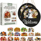 16 PCS Interchangeable Welcome Sign for Front Door Every Season Decoration by Unknown