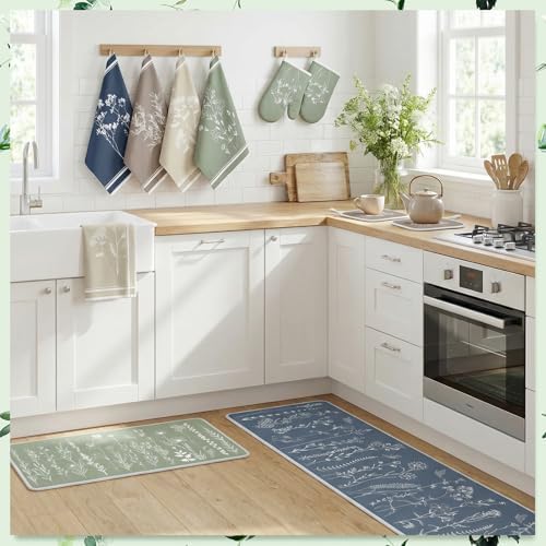 VitalCozy 10 Pcs Vintage Flower Kitchen Decor Set Kitchen Towels - Image 2