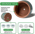 Terracotta Pots, 8+6+4 Inch Plant Pots, 3 Pcs with Drainage Holes - Image 3