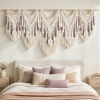 Tempospark Large Macrame Wall Hanging, 72"x32" Oversize Boho Wall Hanging, Extra Large Wall Art for Bedroom, Living Room, Dining Room, Nursery, Gallery (Five Pieces) by Tempospark