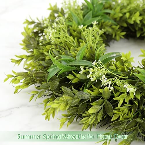 26'' Wreath for Front Door, Artificial Greenery Door Wreaths for Home Decor - Image 5