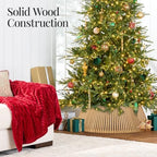 Best Choice Products Christmas Tree Collar, Solid Wood Slatted Tree Skirt Holiday Accessory for Home - Natural - Image 5