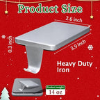 HMASYO Christmas Stocking Holders for Mantle Set of 4, Silver Heavy Duty Iron Stocking Hangers Base, Low Profile Weighted Stocking Holder Hooks for Fireplace Tabletop Shelf Christmas Decoration - Image 2
