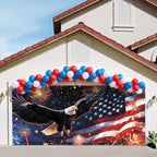 7x16FT Independence Day Garage Door Banner Eagle American Flag Garage Door Cover Decoration for Patriots Party (Eagle Flag, 7 * 16) - Image 7