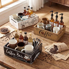3 Pcs Vintage Wooden Box with Words Coffee Bar Love Is Brewing - Image 5