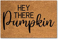 Funny Coir Doormat - Hey There Pumpkin Halloween Welcome Mat, 23.6 x 15.7 inch, Heavy-Duty Backing, Non-Slip Outdoor Coconut Coir by XTDJJKK