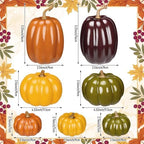 RattanView 7 Pcs Fall Pumpkins Decor, Resin Thanksgiving Table Centerpiece - Image 3