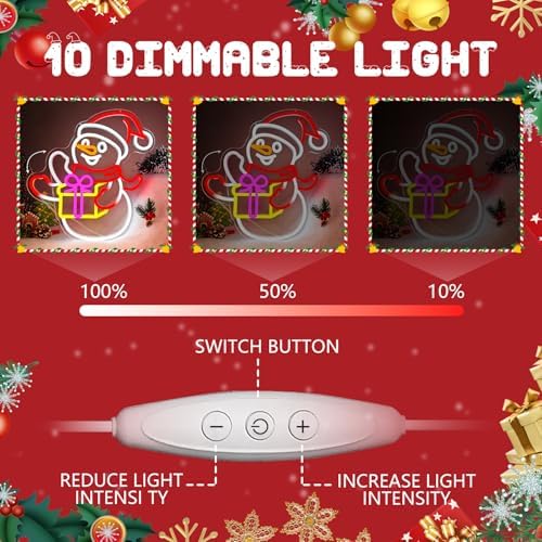 Christmas Neon Sign Waving Snowman Neon Sign for Wall Decor Led Neon Animated Christmas Lights Looks Like Snowman Waving Xmas Light Up Signs for Window Bedroom Festival Party Home Decoration Gift - Image 5