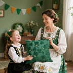 Tiamon 4 Pcs St. Patrick's Day Throw Pillow Covers 18 x 18 Inch 3D Embroidered Plush Green Shamrock Pillow Cases Lucky Clover Fluffy Faux Fur Cushion Covers for Spring Holiday Home Bed Sofa Couch - Image 3