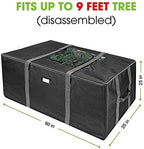ProPik Rolling Christmas Tree Storage Bag, Fits Up to 9 Foot Tall Disassembled Trees, 25" X 25" X 60", Extra Large Heavy Duty Xmas Container with Wheels, Handles and Straps (Black) - Image 4