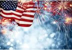 Laeacco 20x10ft Independence Day Backdrop Glitter Bokeh Fireworks American Flag 4th of July Photography Background for Patriotic Memorial National Day Decoration Party Banner Photo Booth Props by Laeacco