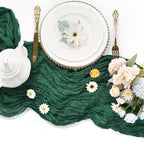 12 Pack Emerald Green Cheesecloth Table Runner 10Ft 23 x 120 Inch - Image 3