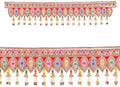 Decorative Toran Door Hanging Artificial Velvet Cloth Bandanwar Beads Leaf Design Wall Hanging for Entrance Window Home Temple for Indian Traditional Festival Decor (Size:-36"X9")(Red,Multicolour) by AditriCreation