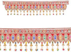 Decorative Toran Door Hanging Artificial Velvet Cloth Bandanwar Beads Leaf Design Wall Hanging for Entrance Window Home Temple for Indian Traditional Festival Decor (Size:-36"X9")(Red,Multicolour) by AditriCreation