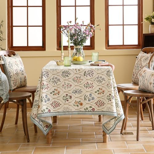ISAENNE Designer Vintage Rectangular Printed Tablecloth,118"x67" - Image 3
