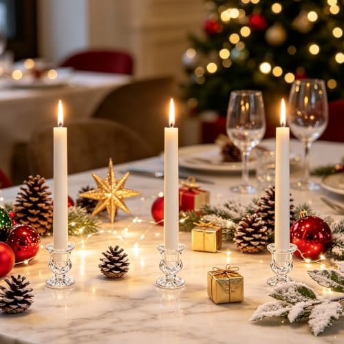 48 Pack Glass Taper Candle Holders Bulk, 2.3" Clear Mini Candlestick - Image 7