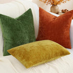 decorUhome Soft Chenille Rust Throw Pillow Covers 24X24 Set of 2 - Image 5