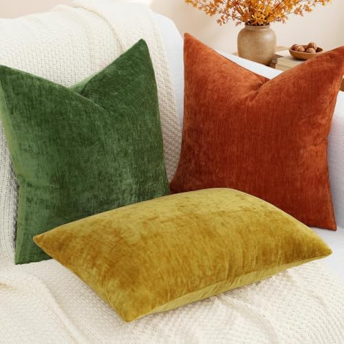 decorUhome Soft Chenille Rust Throw Pillow Covers 24X24 Set of 2 - Image 5