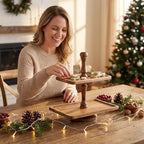 Acacia Wood 2 Tiered Serving Tray, Rectangular - Image 3